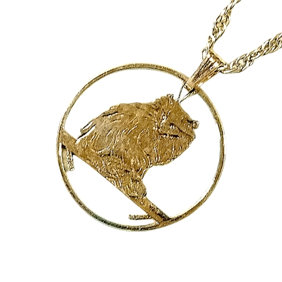 .Turkish Cat Pendant Gold and Rhodium Plated with Necklace - Picture 2 of 3